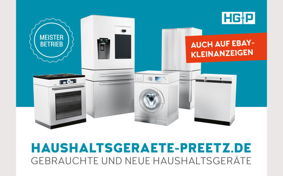 Flyer mit hausgeräten und Logo